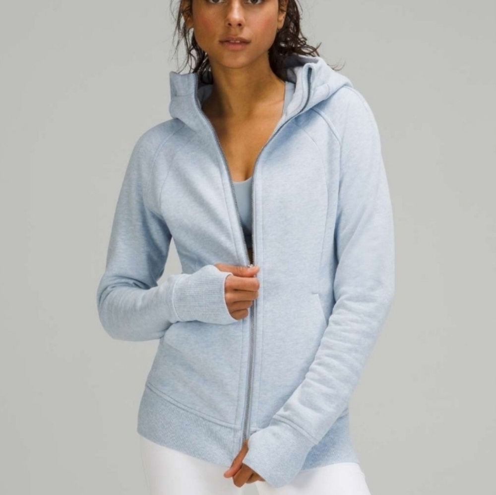 Lululemon Full Zip Scuba Hoodie - Size 10 - Heathered Blue Linen